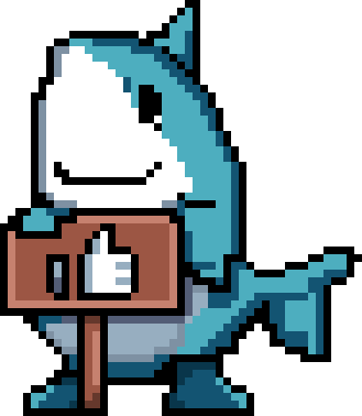 Sabrewave Sharkie with Like sign